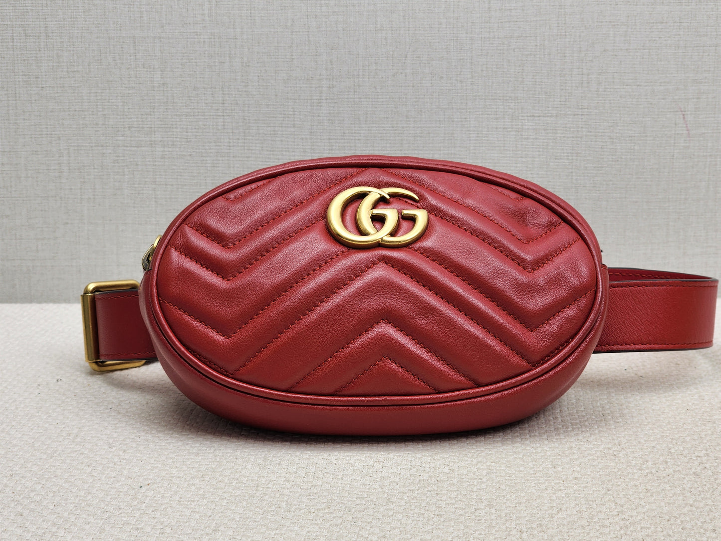Gucci Red Marmont Belt Bag (GHW)