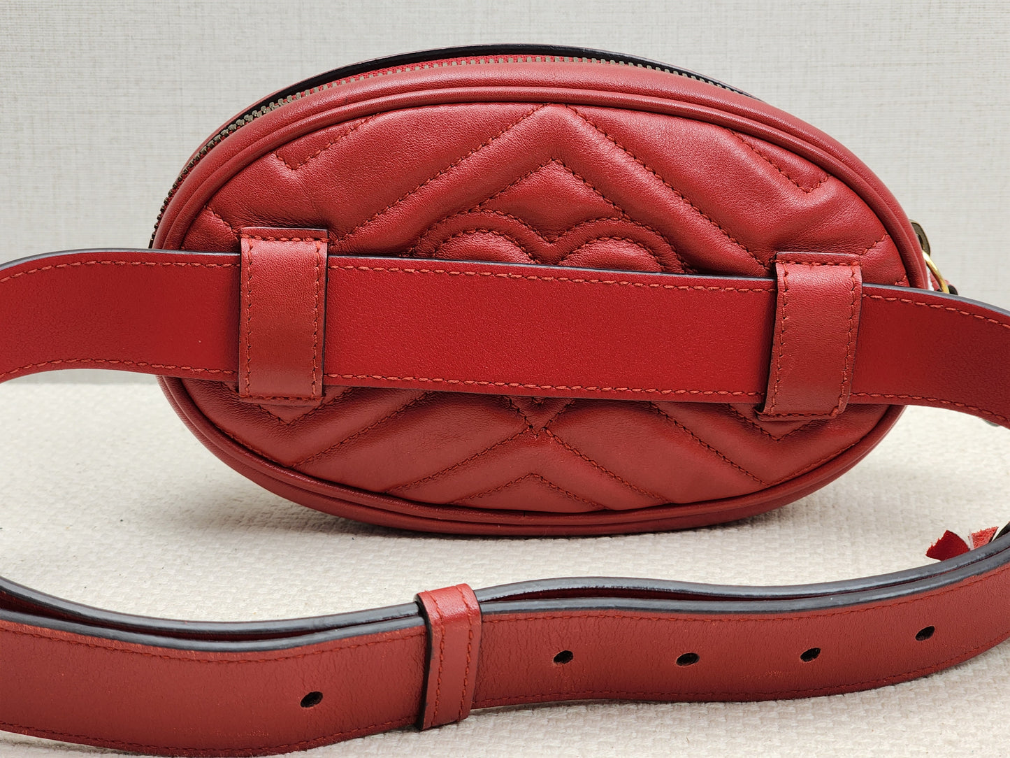Gucci Red Marmont Belt Bag (GHW)