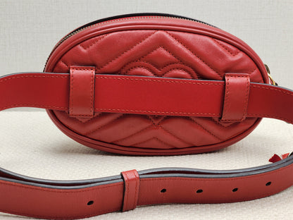 Gucci Red Marmont Belt Bag (GHW)