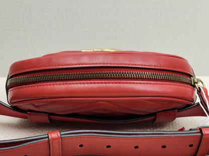 Gucci Red Marmont Belt Bag (GHW)