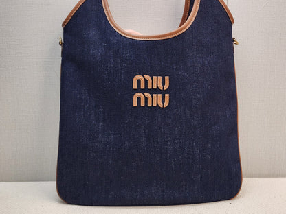 Miu Miu Blue/Brandy Denim Ivy Tote
