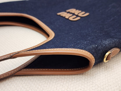 Miu Miu Blue/Brandy Denim Ivy Tote