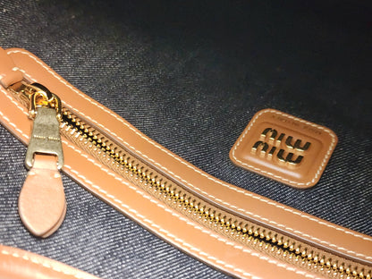 Miu Miu Blue/Brandy Denim Ivy Tote