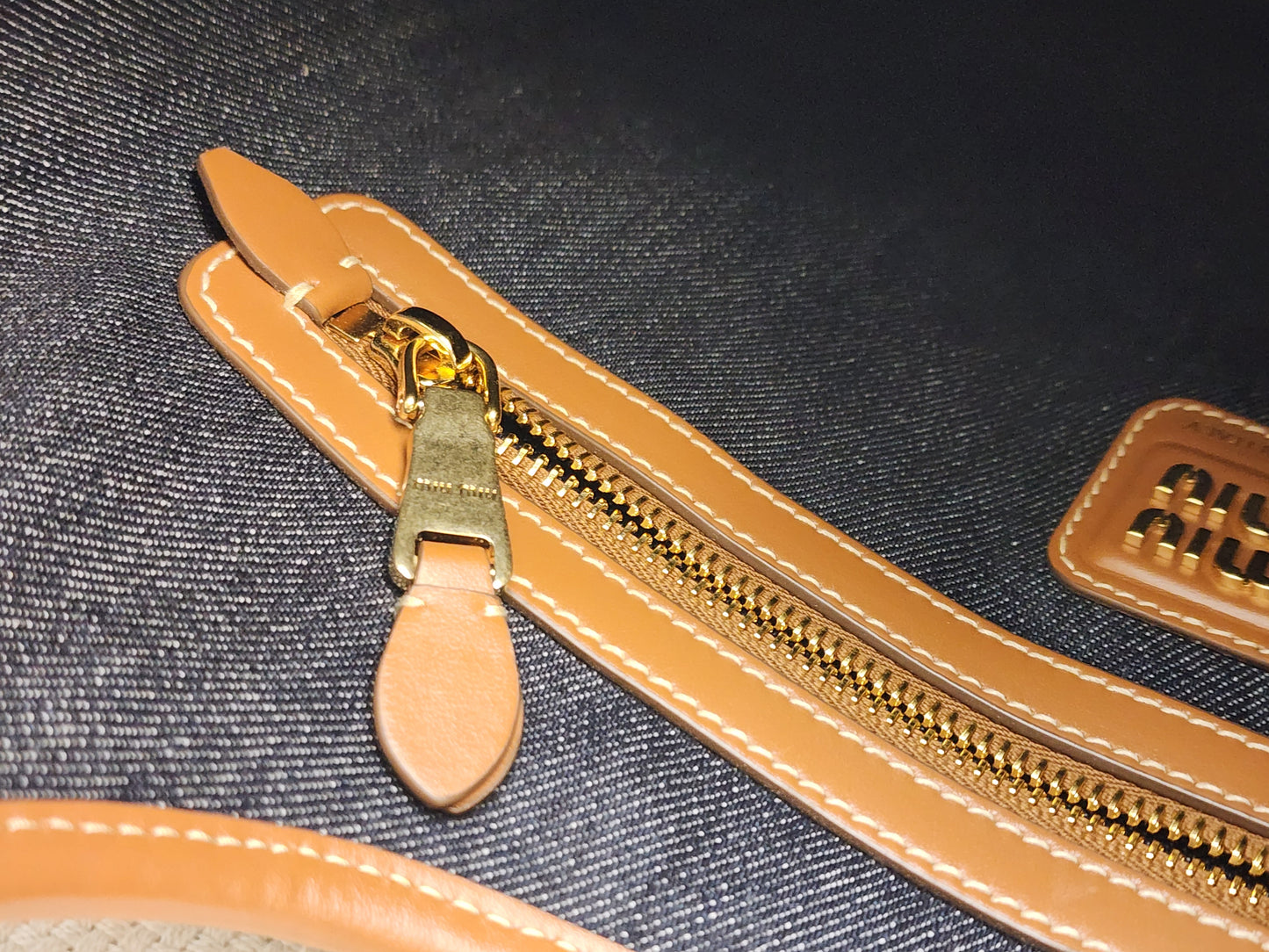 Miu Miu Blue/Brandy Denim Ivy Tote