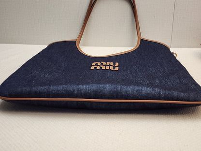 Miu Miu Blue/Brandy Denim Ivy Tote