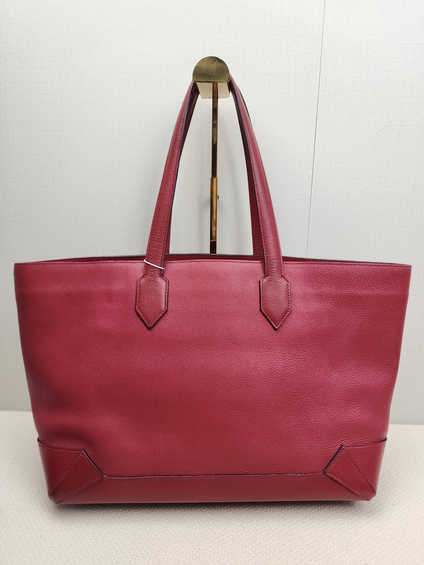 Hermes Rouge Grenat Evercolor / Epsom Maxi Box 36 Cabas