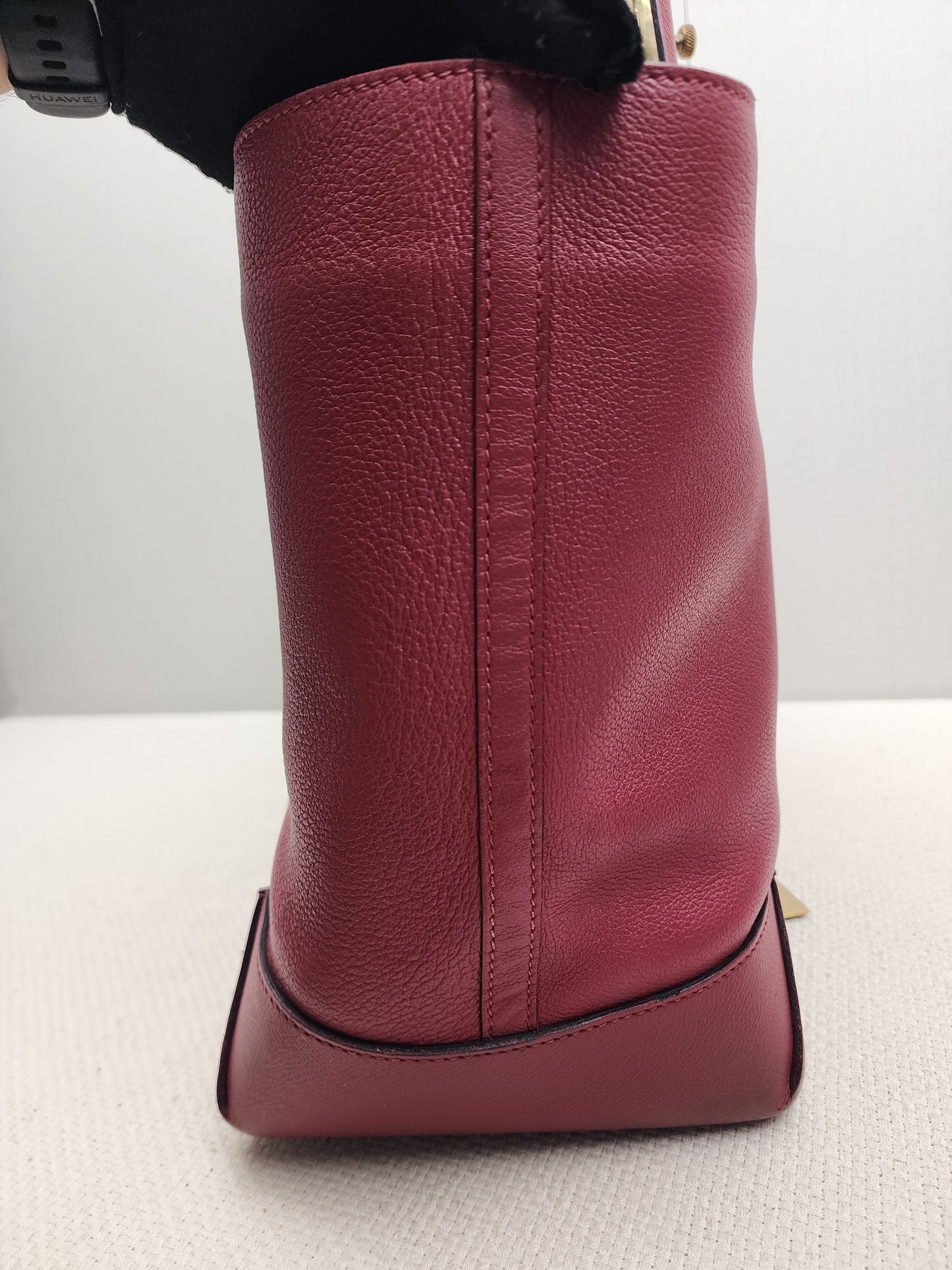 Hermes Rouge Grenat Evercolor / Epsom Maxi Box 36 Cabas