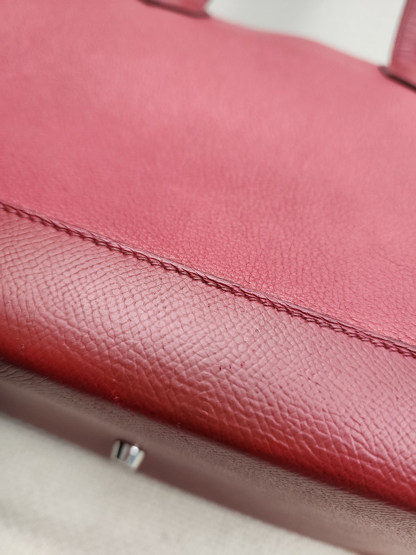 Hermes Rouge Grenat Evercolor / Epsom Maxi Box 36 Cabas