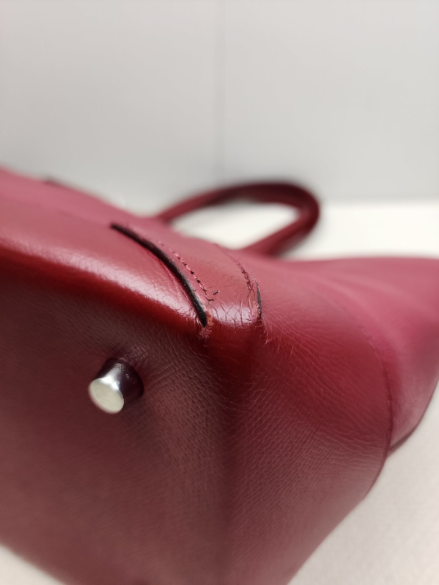 Hermes Rouge Grenat Evercolor / Epsom Maxi Box 36 Cabas