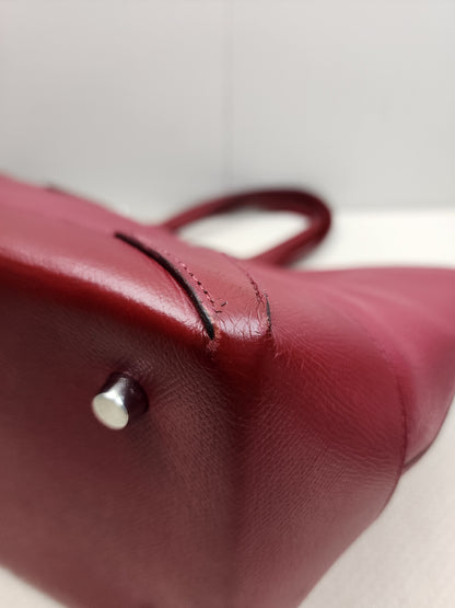 Hermes Rouge Grenat Evercolor / Epsom Maxi Box 36 Cabas