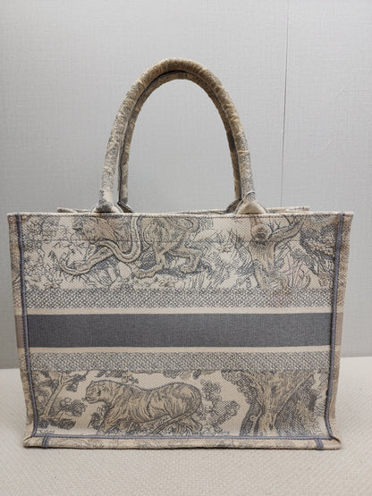 Dior Grey Toile De Jouy Medium Book Tote