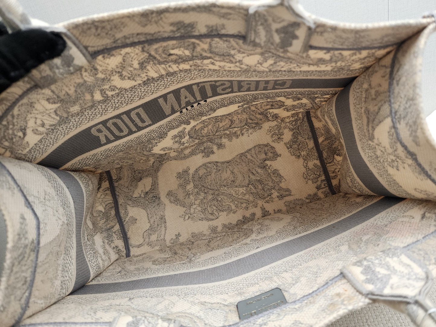 Dior Grey Toile De Jouy Medium Book Tote