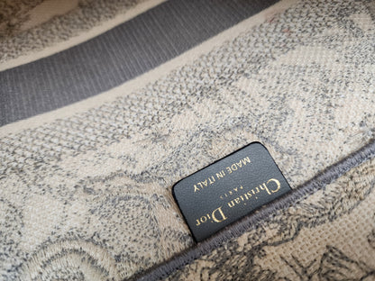 Dior Grey Toile De Jouy Medium Book Tote