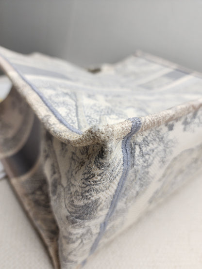 Dior Grey Toile De Jouy Medium Book Tote