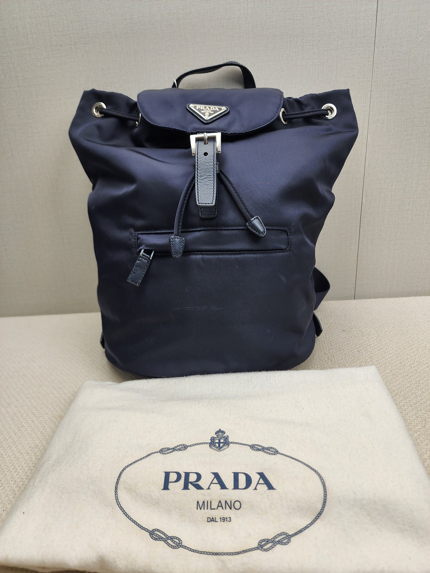 Prada Blue Nylon Small Backpack