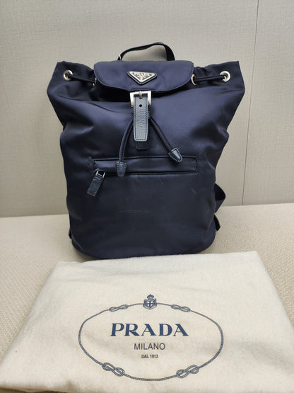 Prada Blue Nylon Small Backpack
