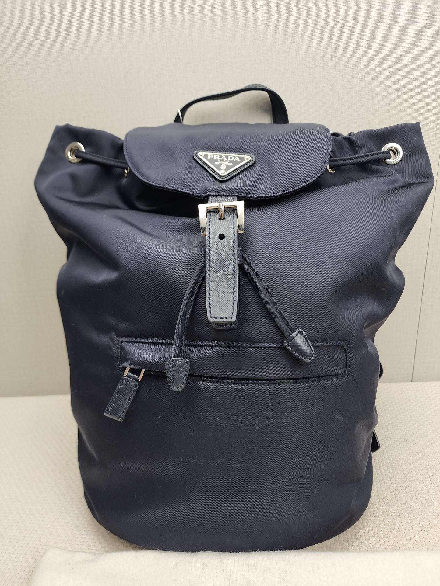 Prada Blue Nylon Small Backpack