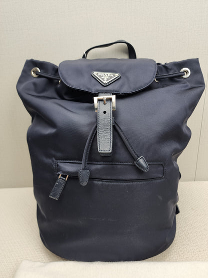 Prada Blue Nylon Small Backpack