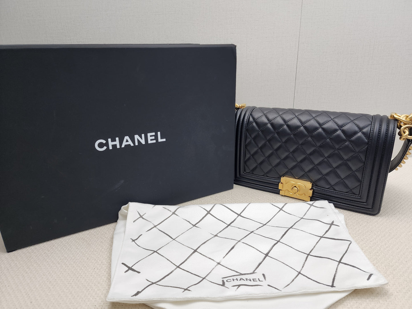 Chanel Black Old Medium Calfskin Leboy (GHW)