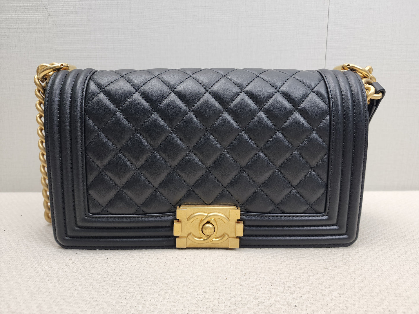 Chanel Black Old Medium Calfskin Leboy (GHW)