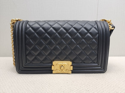 Chanel Black Old Medium Calfskin Leboy (GHW)