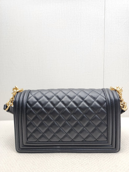 Chanel Black Old Medium Calfskin Leboy (GHW)