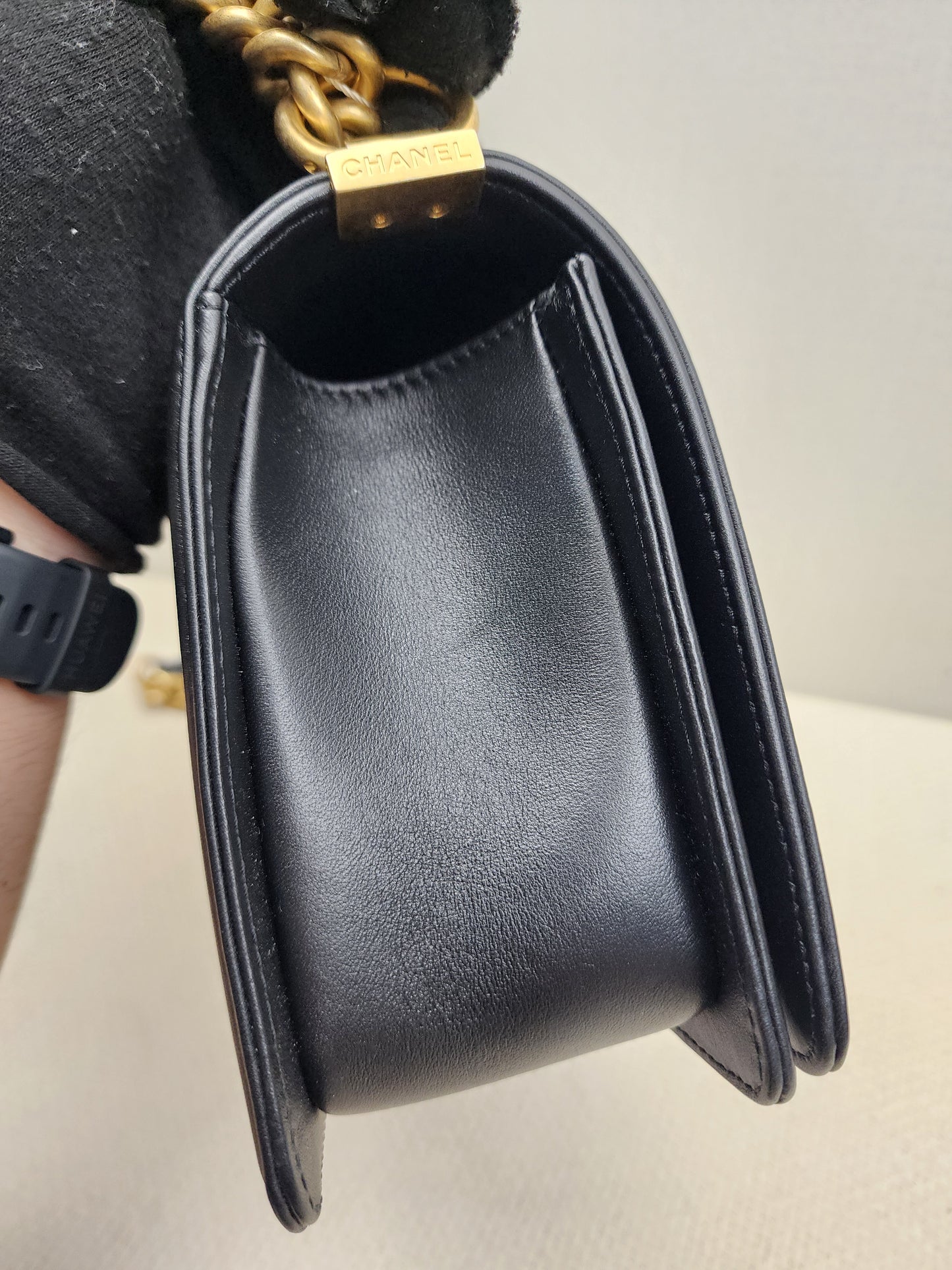 Chanel Black Old Medium Calfskin Leboy (GHW)