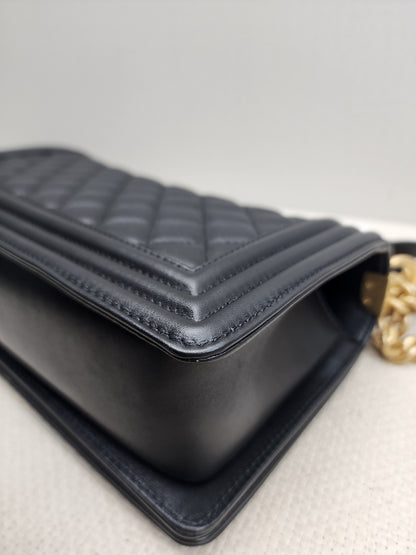 Chanel Black Old Medium Calfskin Leboy (GHW)
