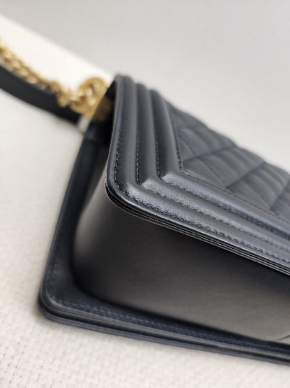 Chanel Black Old Medium Calfskin Leboy (GHW)