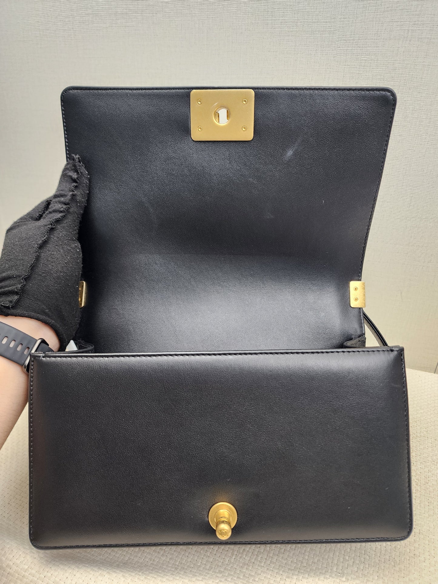 Chanel Black Old Medium Calfskin Leboy (GHW)