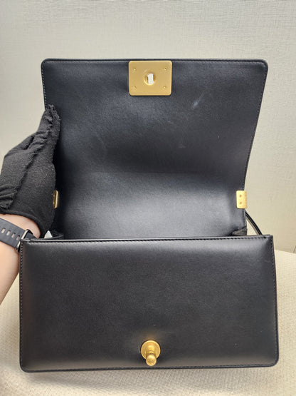 Chanel Black Old Medium Calfskin Leboy (GHW)