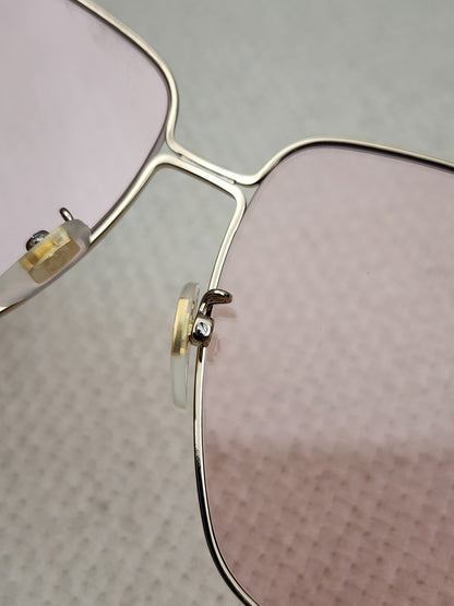 Gucci Pink Rectangular Frame Interlocking G Sunglasses