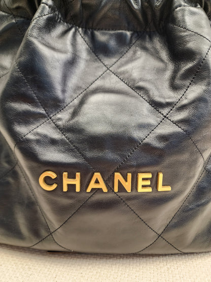 Chanel Black Calfskin Small 22 (GHW)