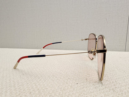 Gucci Pink Rectangular Frame Interlocking G Sunglasses