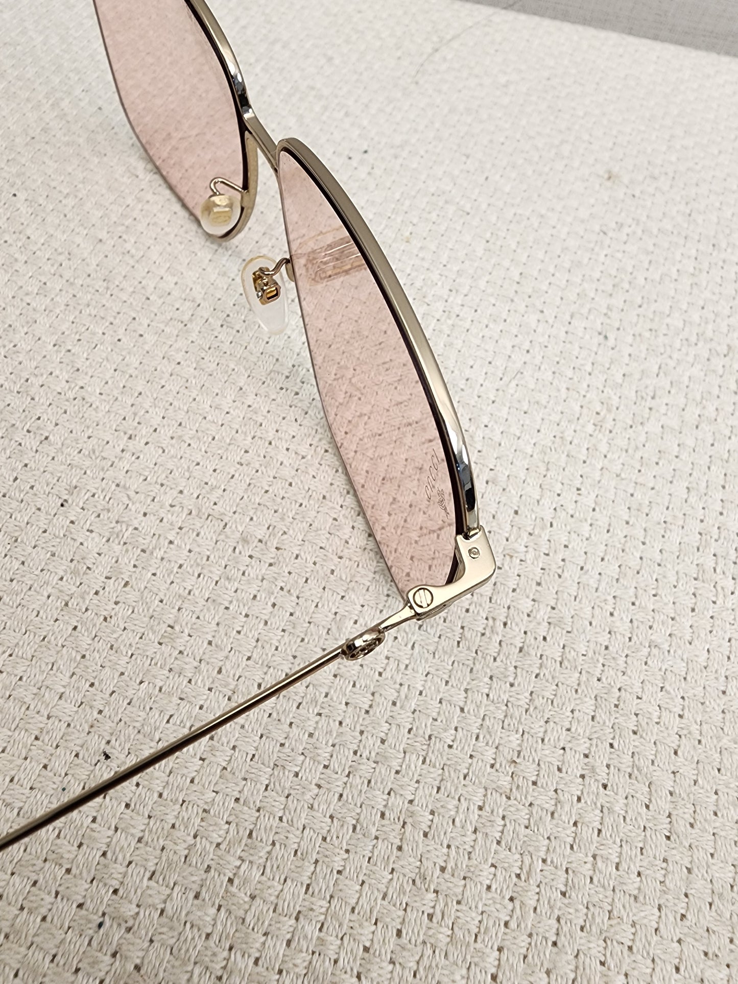 Gucci Pink Rectangular Frame Interlocking G Sunglasses