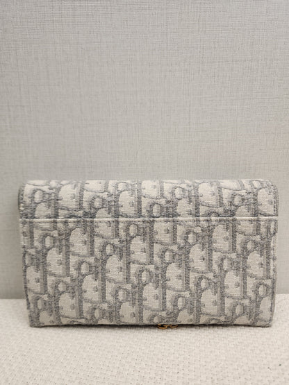 Dior Grey Oblique Canvas Saddle WOC (GHW)