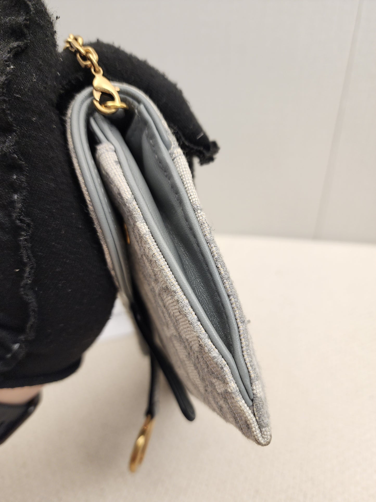 Dior Grey Oblique Canvas Saddle WOC (GHW)