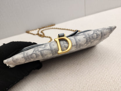 Dior Grey Oblique Canvas Saddle WOC (GHW)