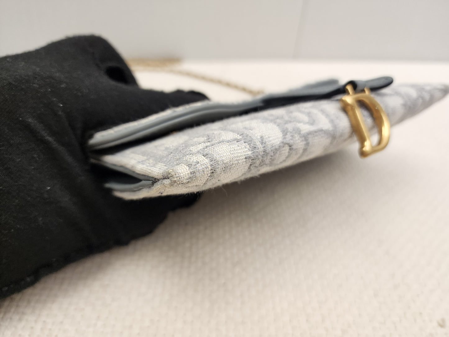 Dior Grey Oblique Canvas Saddle WOC (GHW)