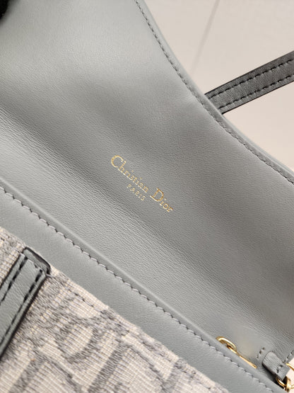 Dior Grey Oblique Canvas Saddle WOC (GHW)