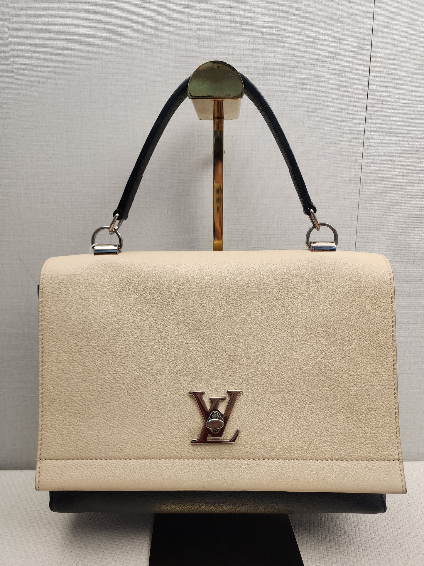 LV Beige/Black Calfskin Lockme II Bag (SHW)