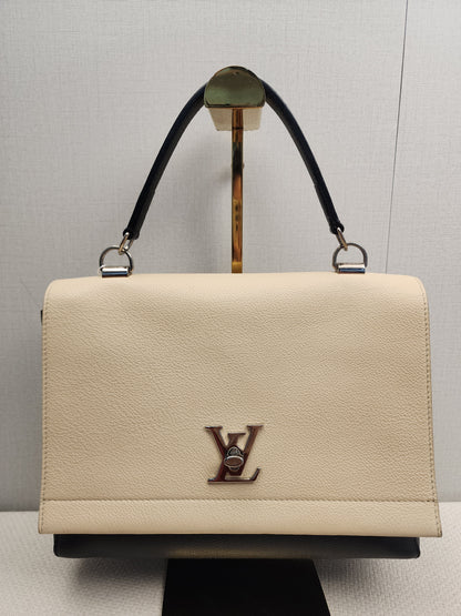 LV Beige/Black Calfskin Lockme II Bag (SHW)