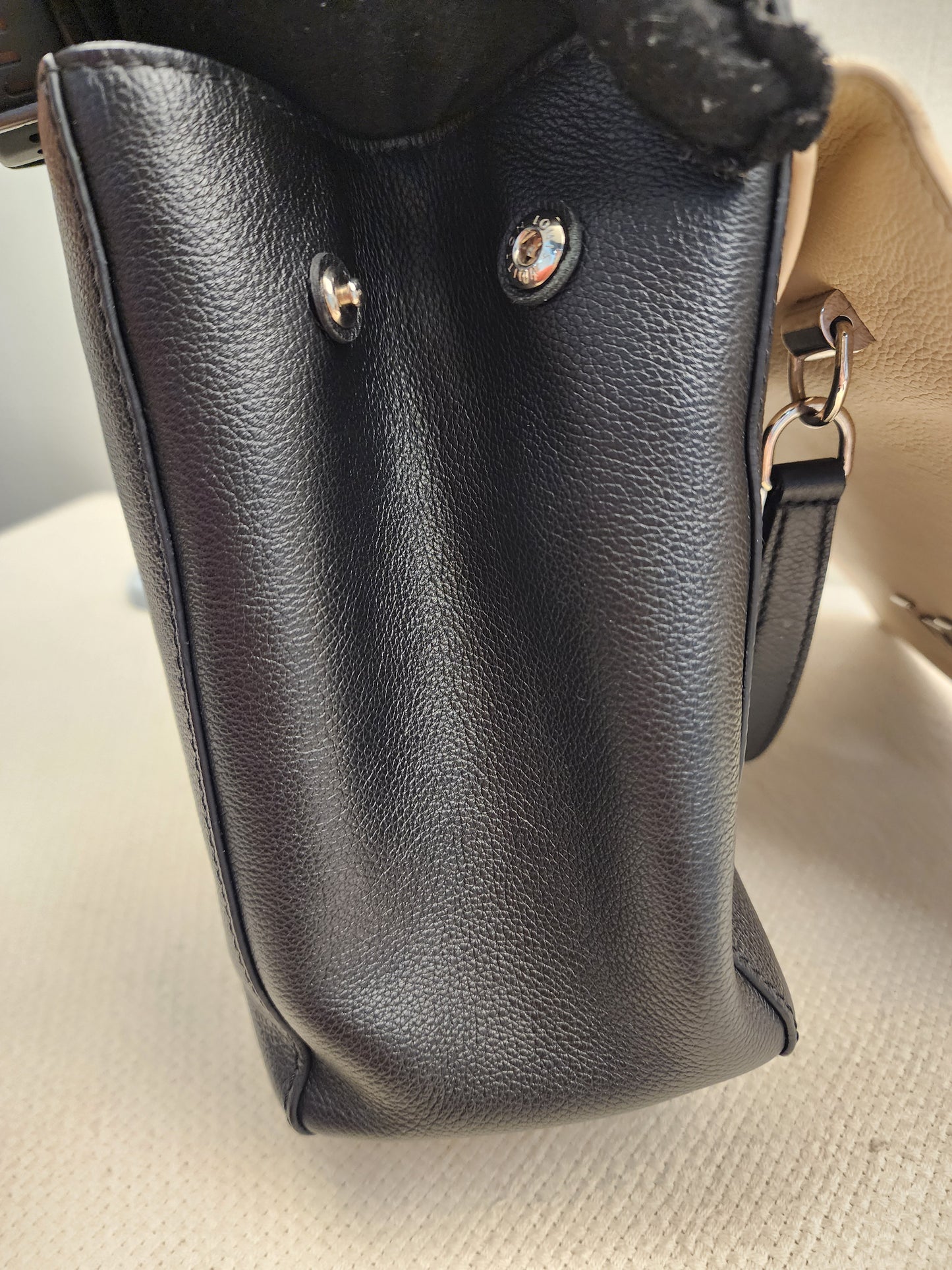 LV Beige/Black Calfskin Lockme II Bag (SHW)