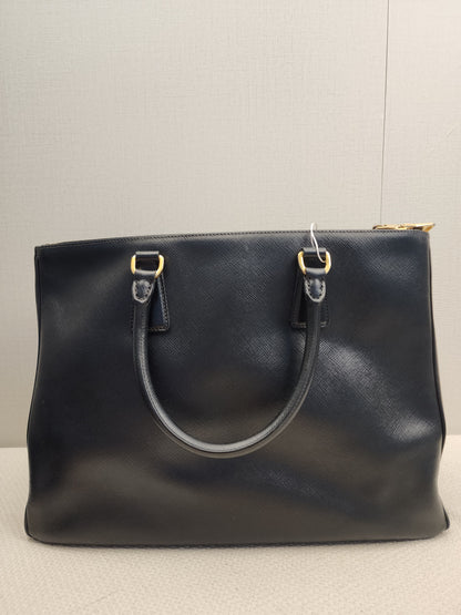 Prada Black Saffiano Lux Double Zip Large Tote (GHW)