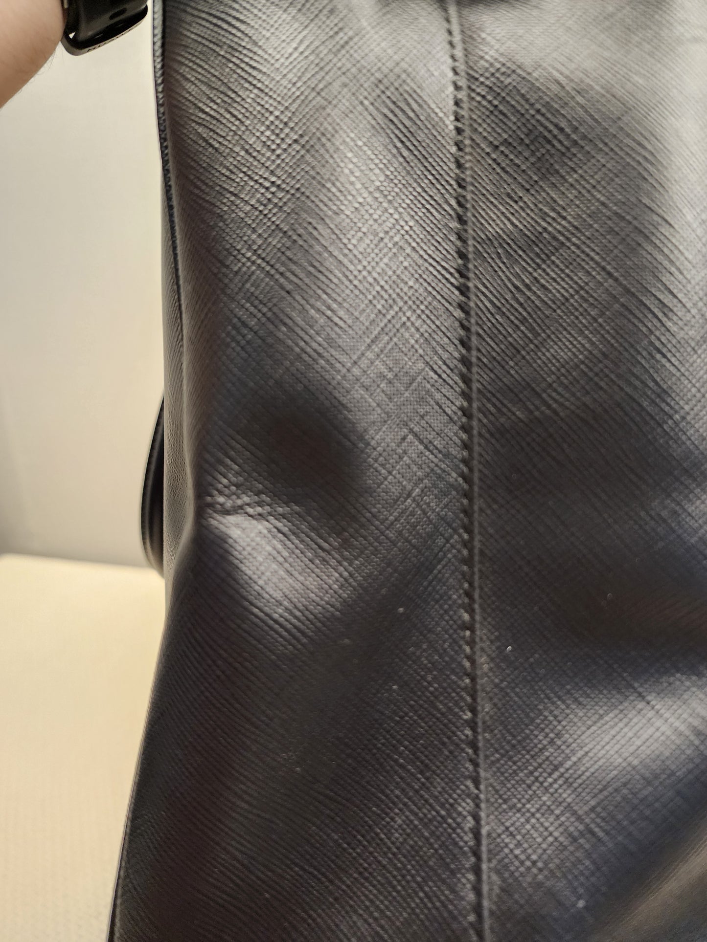 Prada Black Saffiano Lux Double Zip Large Tote (GHW)