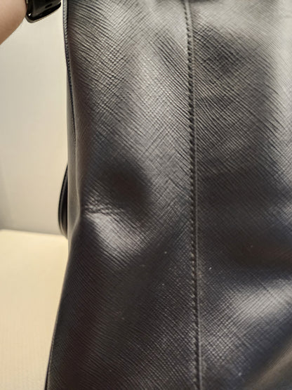 Prada Black Saffiano Lux Double Zip Large Tote (GHW)