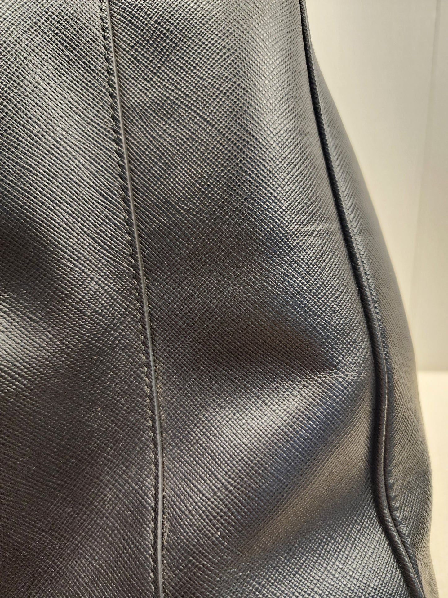 Prada Black Saffiano Lux Double Zip Large Tote (GHW)