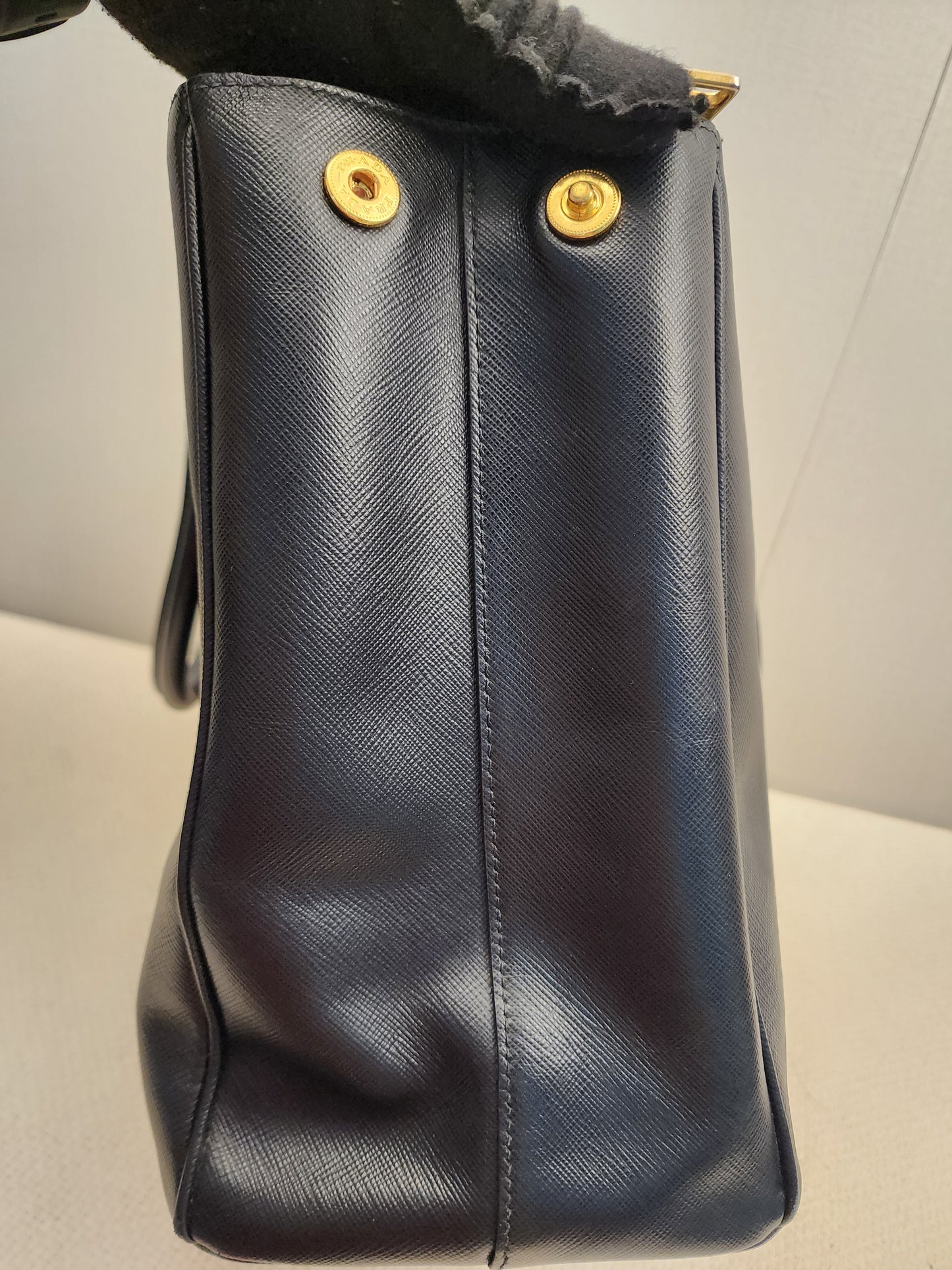 Prada Black Saffiano Lux Double Zip Large Tote (GHW)