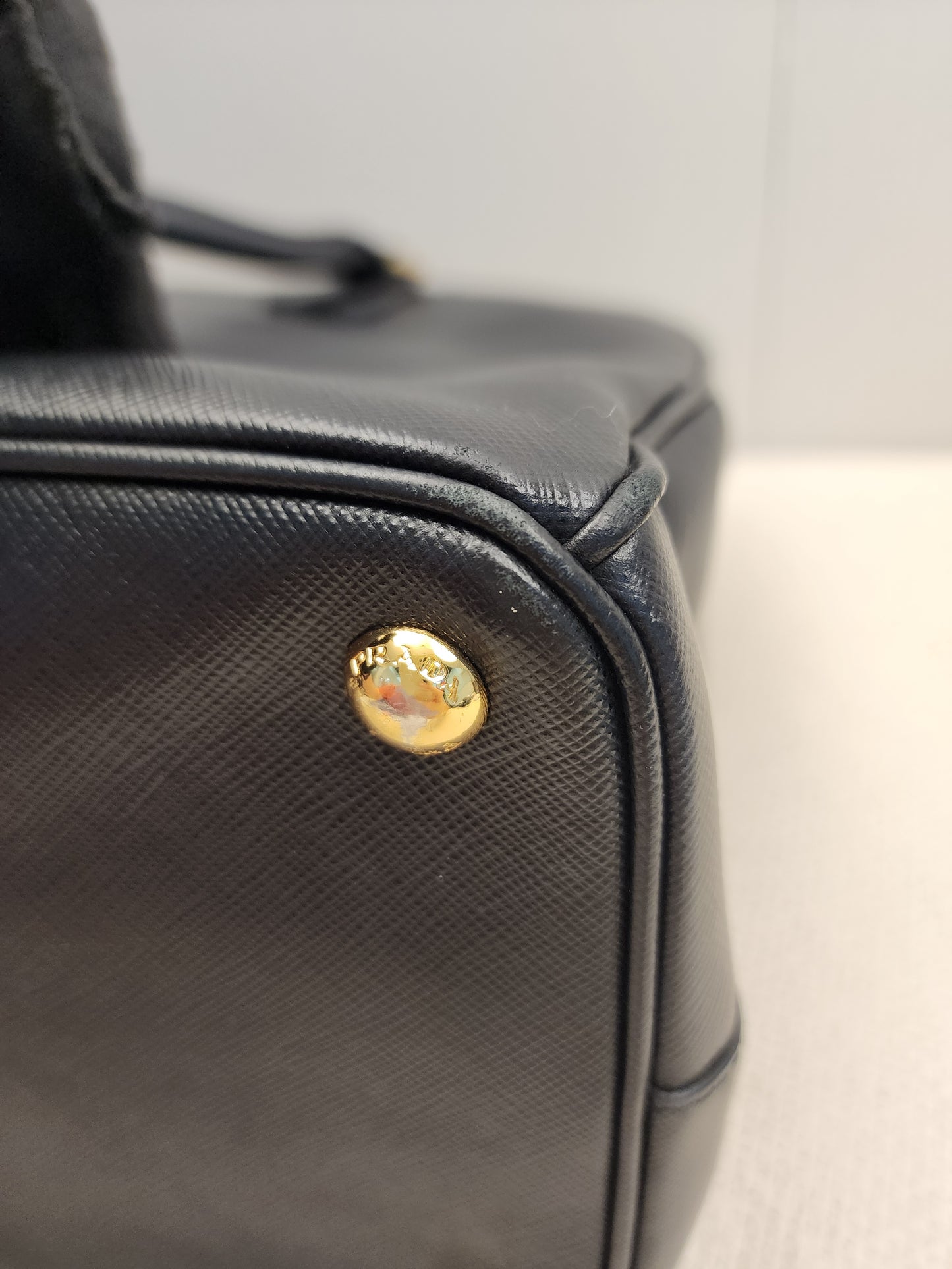Prada Black Saffiano Lux Double Zip Large Tote (GHW)