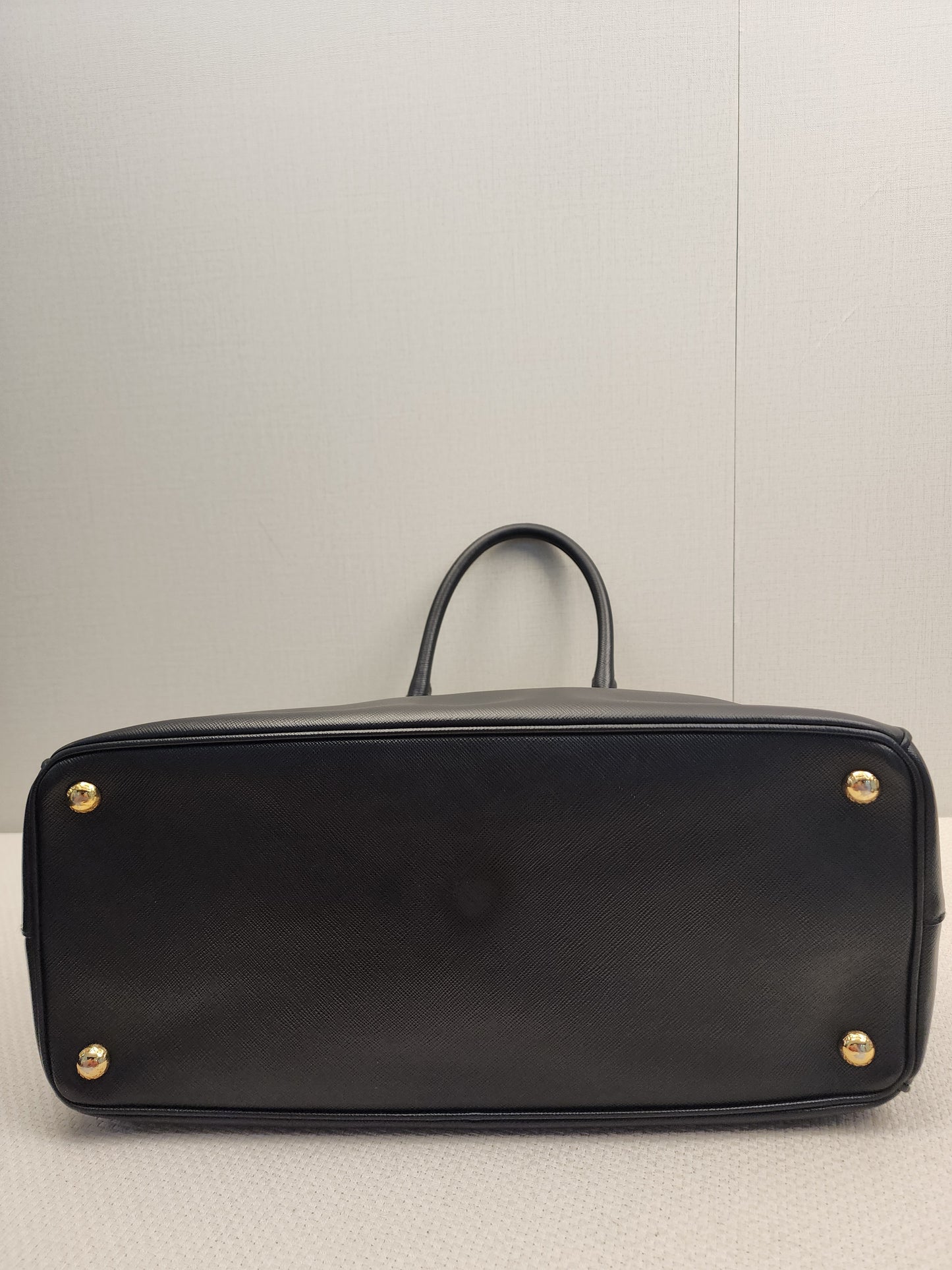 Prada Black Saffiano Lux Double Zip Large Tote (GHW)